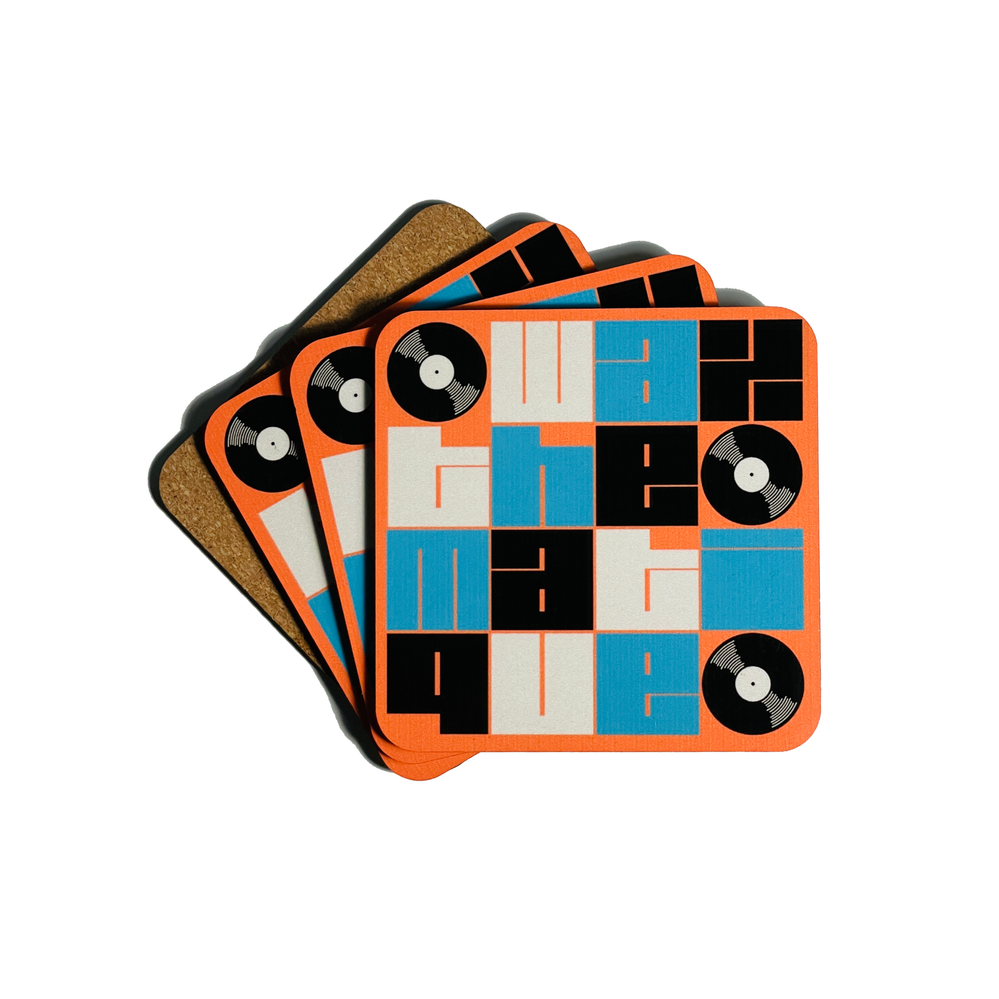 Wax Tiles - Corkwood Coaster Set [Orange]